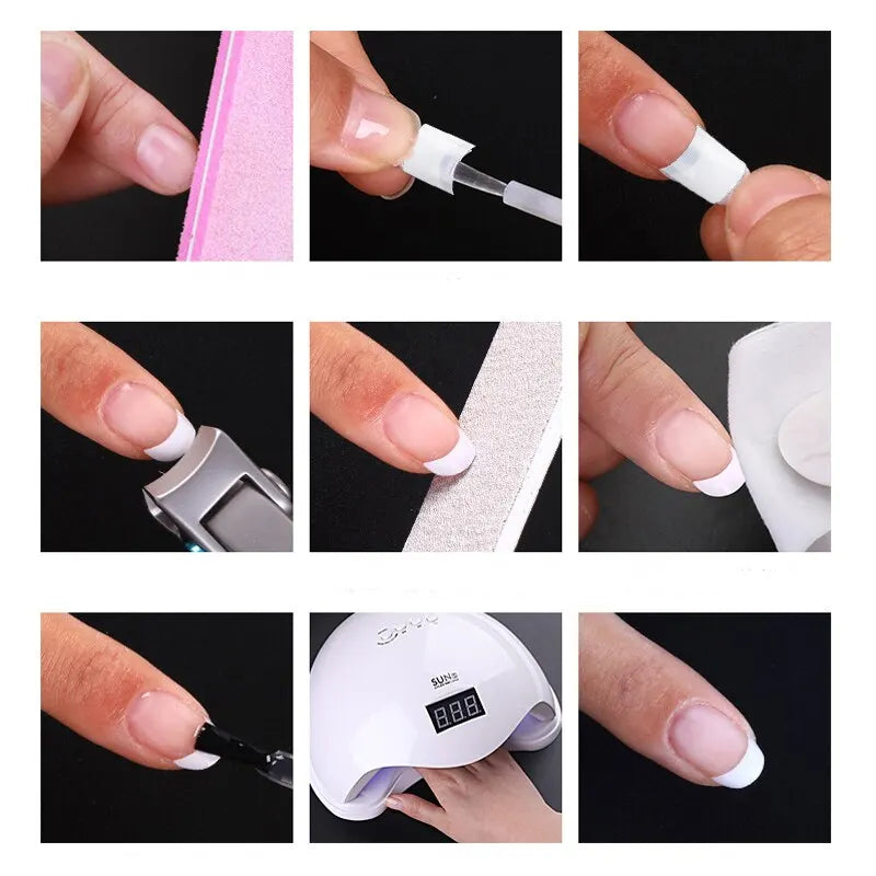 500pcs False Nails Acrylic Press on Nails Coffin Artificial Nails Clear Fake Tips for French Extension Manicure Tool