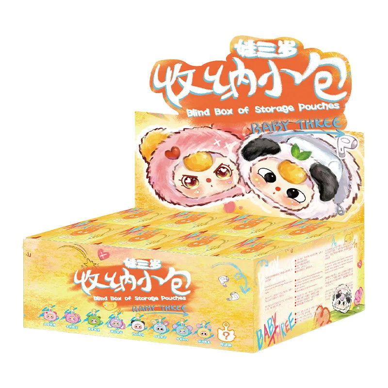 Baby Three Storage Pouches Vinyl Plush Blind Box Trendy Toy Cute Bag Charm Decorative Accessories Keychain Girl Surprise Gift