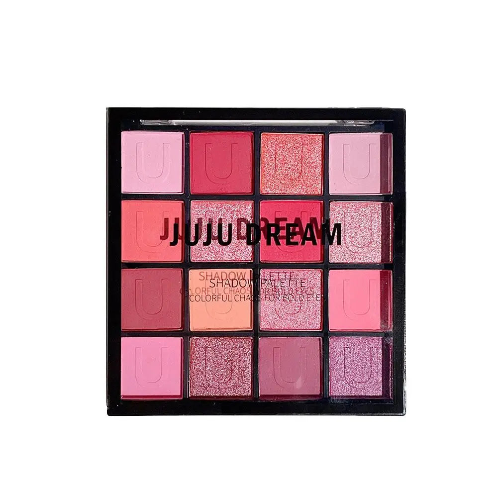 16 Color Rose Palette With Makeup Mirror Pearlescent Matte Glitter Shimmer Pigment Nude Longlasting Eye Shadow