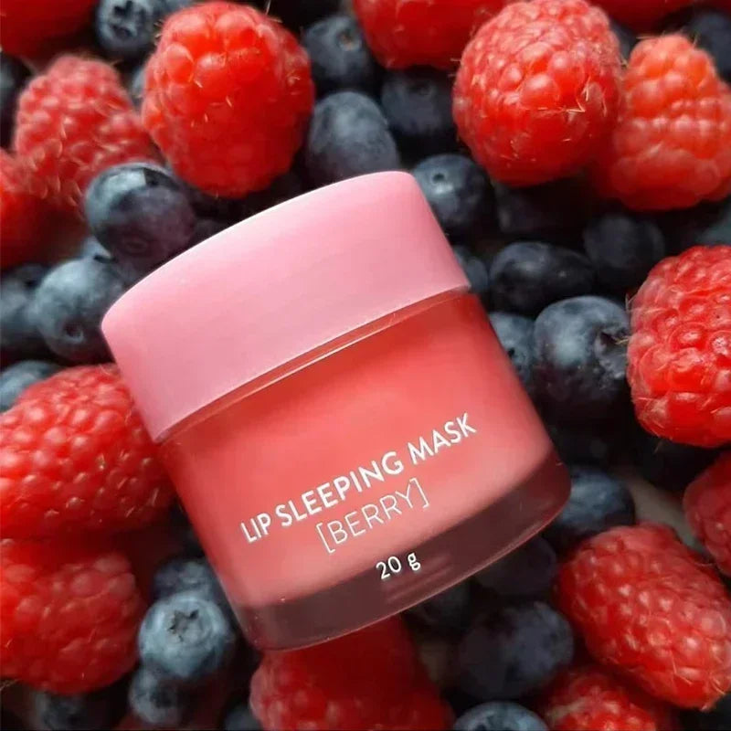 20g Korean Berry Lip Sleeping Mask Night Sleep Maintenance Moisturizing Fade Lip Lines Nourishing 8gx4 Lip Balm Skin 3g Sampls