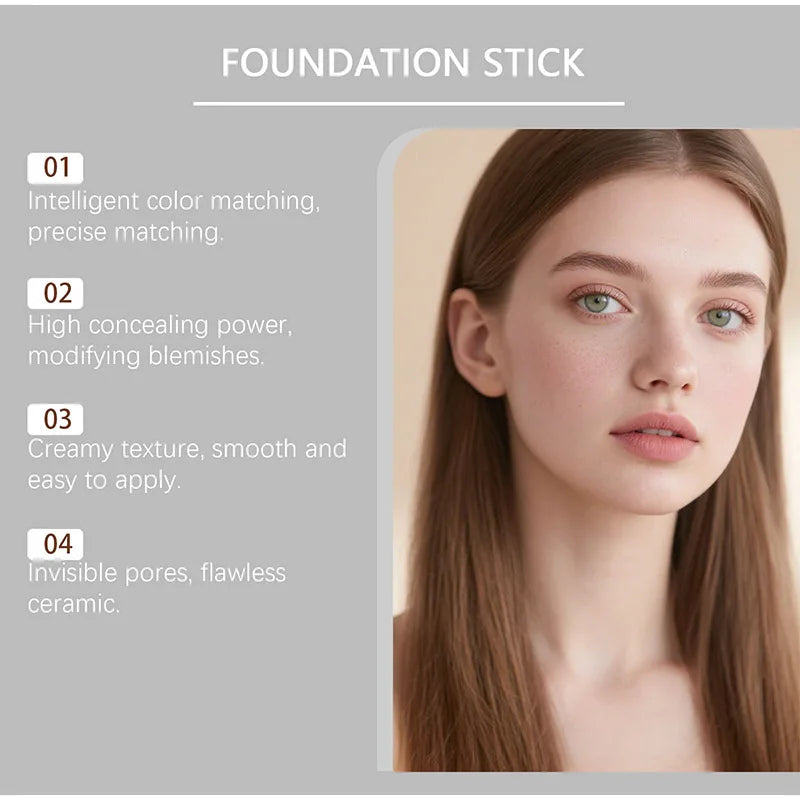 Korean Makeup Foundation Stick Long-lasting Makeup Natural Light Concealer Two-in-one Foundation Stick Light Moisturizing Makeup