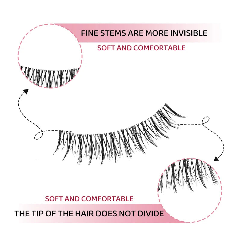 DINGSEN 10Pairs Clear Band Anime Natural False Eyelashes Manga Lashes False Eyelashes Korean Makeup Wholesale Fake Eyelashes