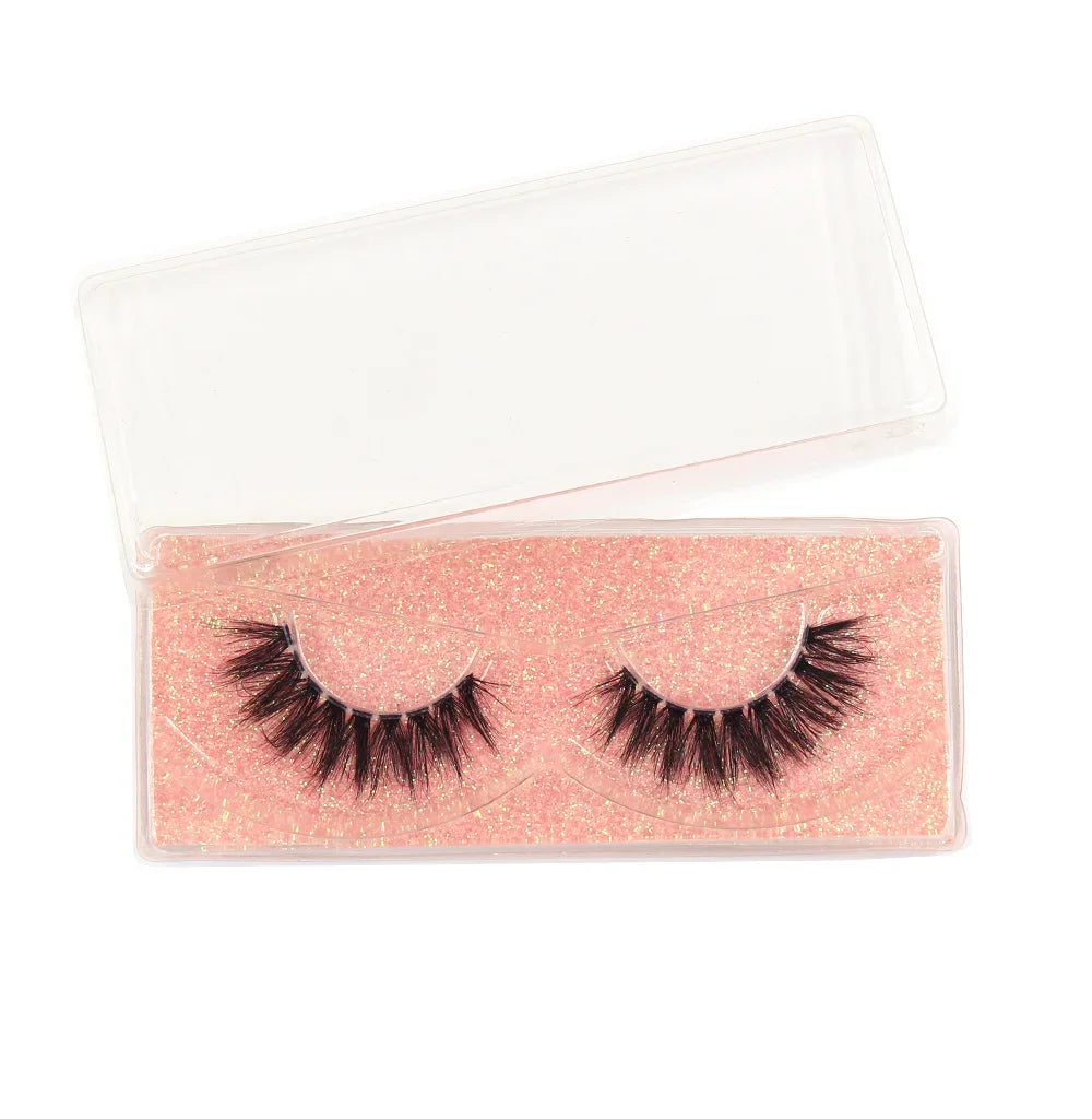 Clear Band Eyelashes Natural Fluffy 3D Mink Lashes D Curl  Volume Wispy False Eyelashes With Clear Band Soft  Reusable Lashes