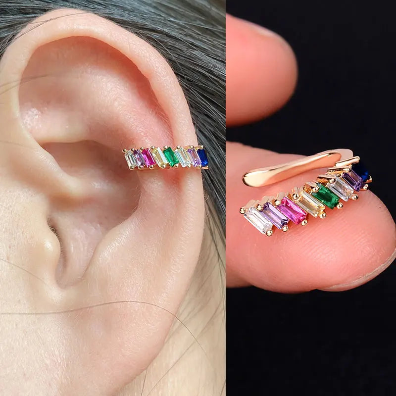 1Piece Helix Cartilage Conch Fake Without Hole Piercing Ear Cuffs Earcuff Wrap Rock Earring Non Piercing Women Clip Adjustable