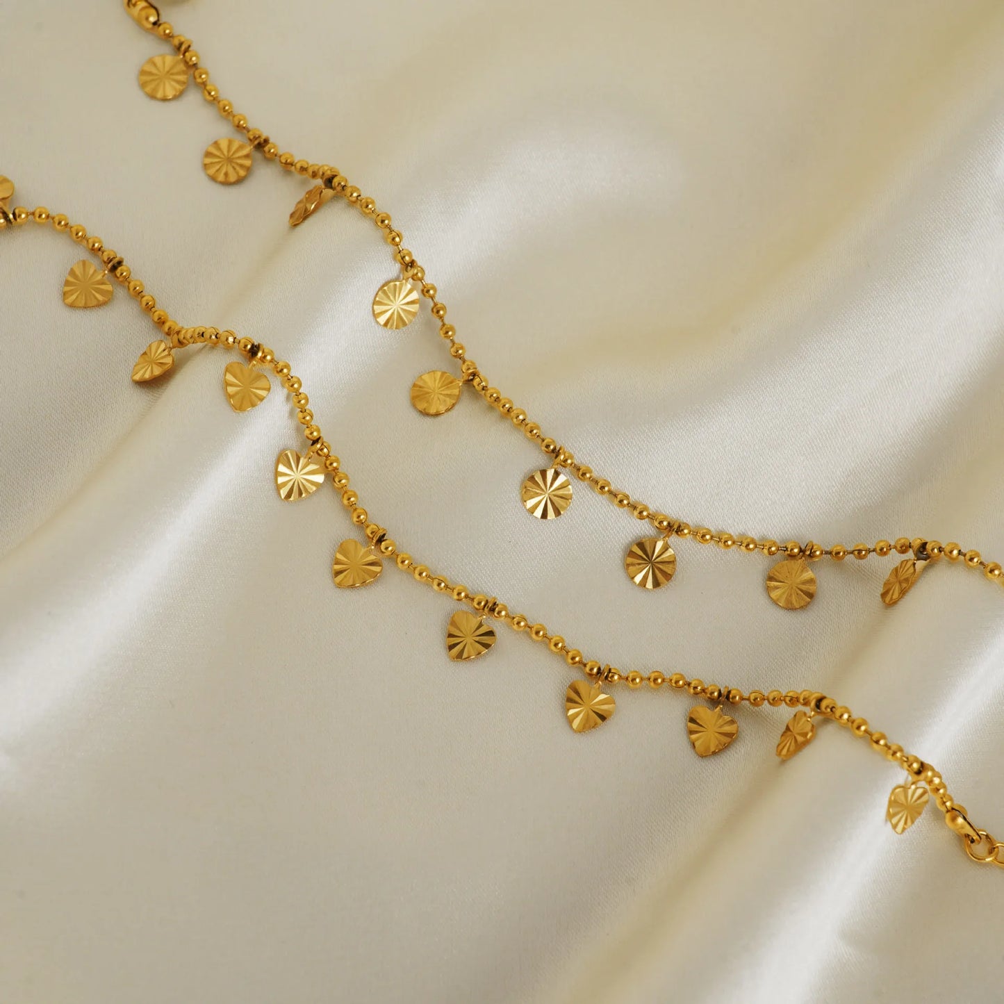 Anklets for Women Summer Beach Accessories Stainless Steel Press Heart Chain Anklet Gold Color Leg Bracelets Body Chain Gifts