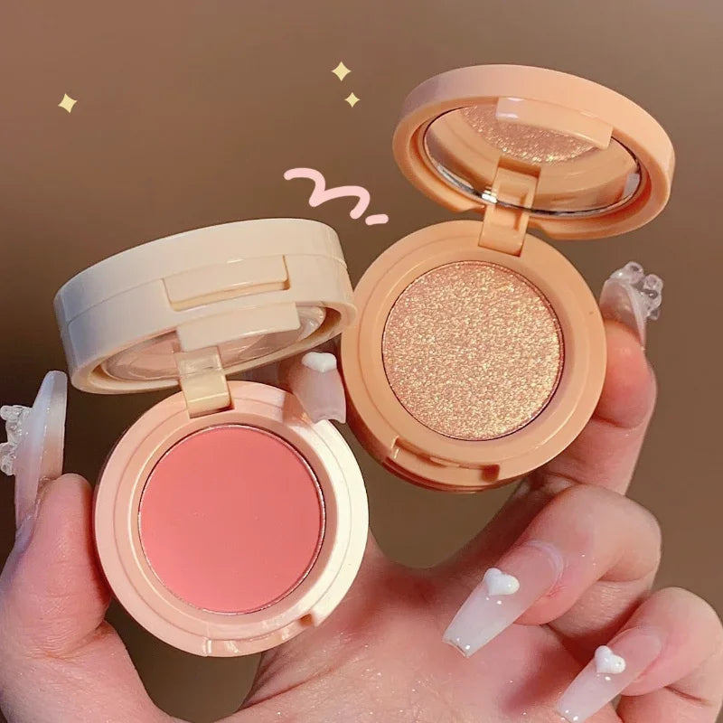 3-in-1 Blush & Highlighter Palette – Matte & Shimmer, Long Lasting Waterproof