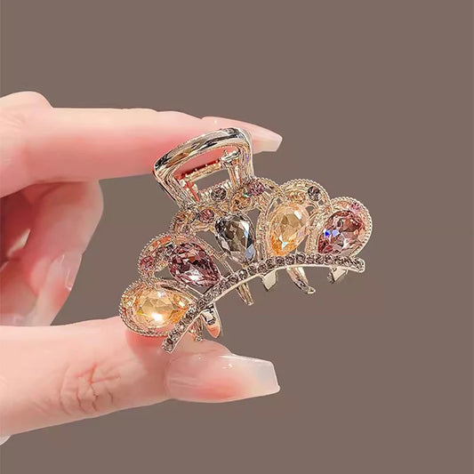 New Popular Hair Clips For Women Girls Crown Crab Clips Ponytail Hairpin Summer Elegant Shining Hair Accessories Jewelry