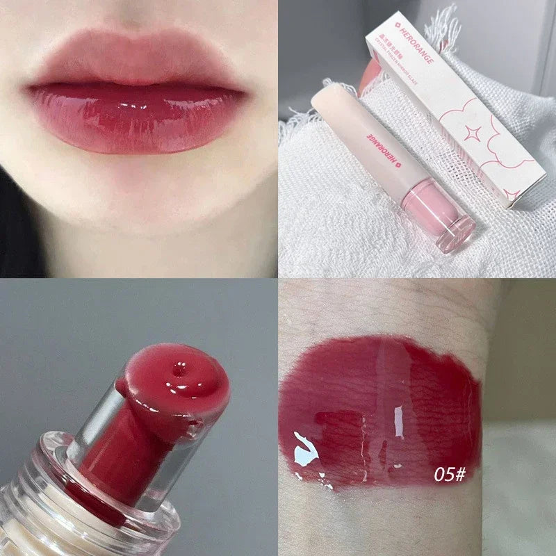 Korean Lip Gloss – Crystal Jelly Liquid, Plumping & Moisturizing Lipstick