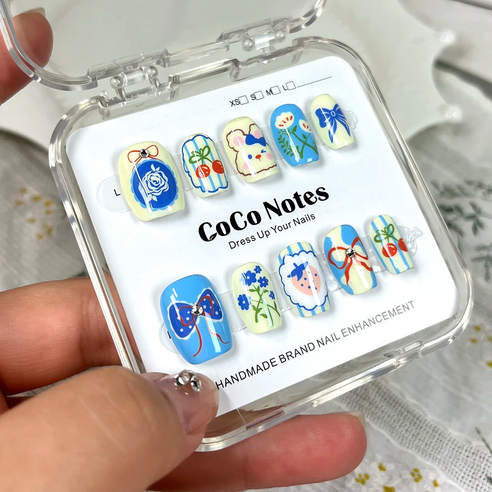 Handmade Press On Nails Reusable Decoration Fake Nail Full Cover Artificial Manicuree Wearable Nails CN003