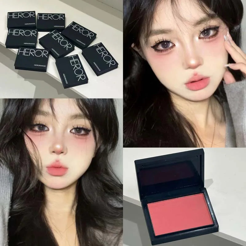 Silky Touch Powder Blusher Monochrome Korean Original Cosmetics  Natural Makeup With Low Saturation Matte Makeup Rouge Pink