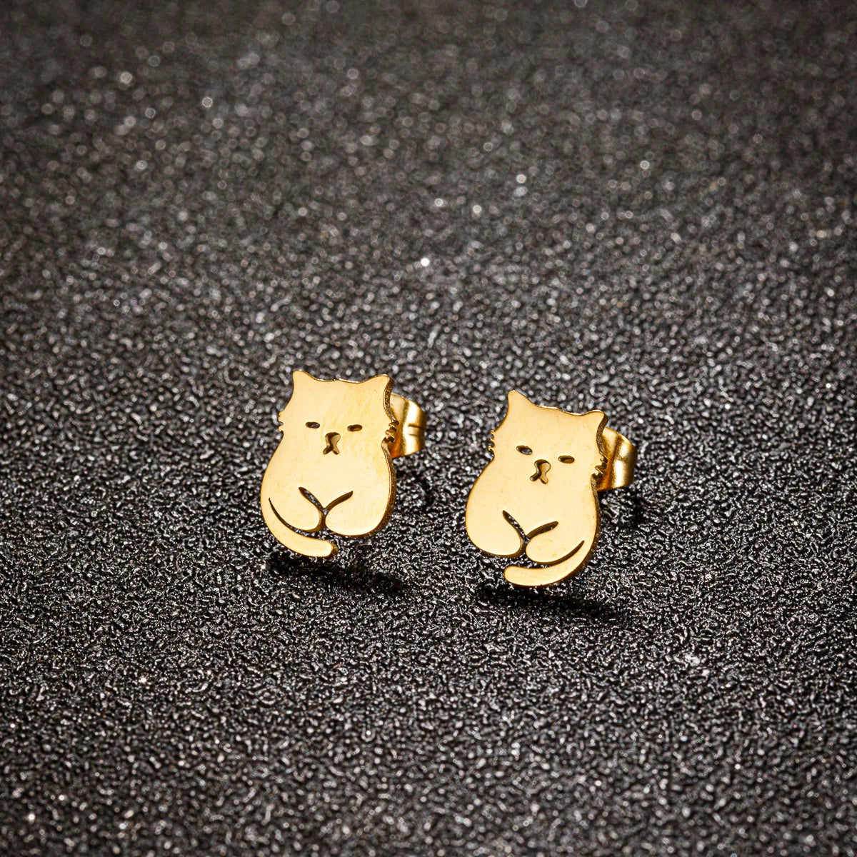 ovely Cat Earings Kitten Stainless Steel Studs for Girls Vivid Small Animal Kitty Jewelry Women Korean Pendientes Mujer