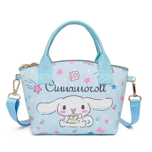 Fashion Hello kitty PU Leather girls' Cosmetic Bag Handbag Cute Large-capacity Woman Convenient Shopping Bag Crossbody