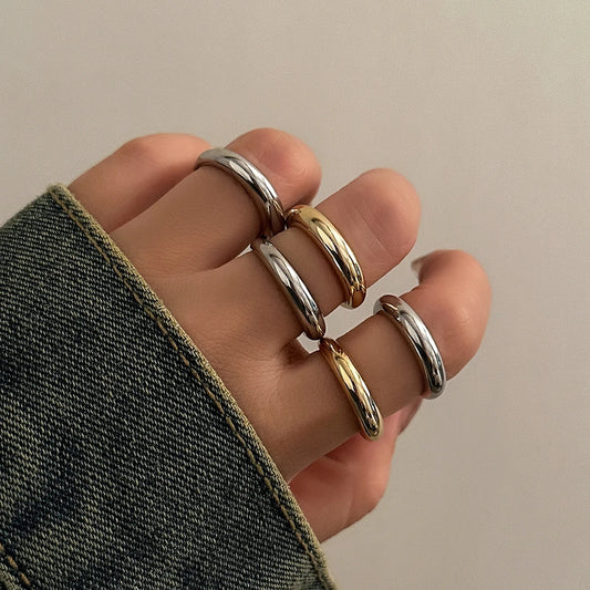 8Pcs/Set Creative Smooth Water Drop Rings for Women Vintage Geometric Adjustable Open Finger Nail Ring Couple Wed Accessories