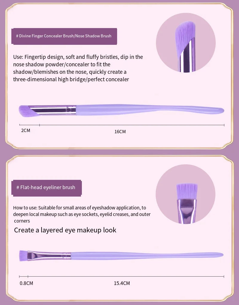 8pcs/sets Eye Makeup Brushes Professiona Soft Hair Cosmetic Concealer Eyeshadow Kabuki Blending Tools Eyebrow Eye Detail Brush
