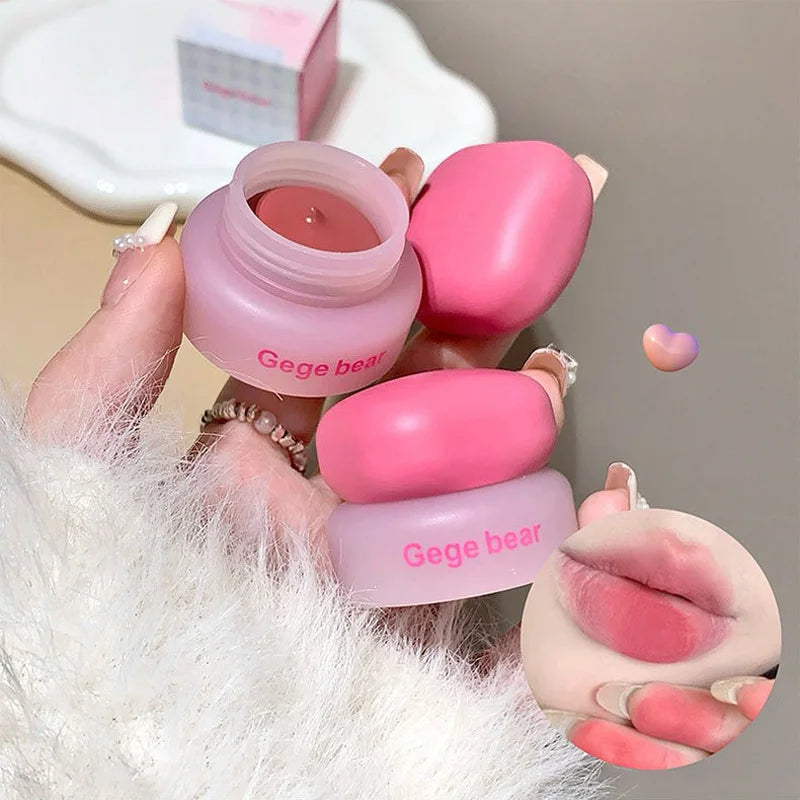 Matte Velvet Mist Cheek Lip Mud Natural Nude Multi-purpose Blush Orange Brown Solid Lip Gloss Tint Lasting Shading Korean Makeup