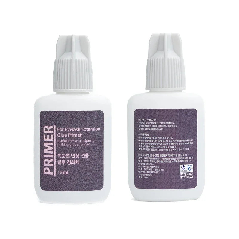 15ml Korea Eyelash Glue Primer for Eyelashes Extension Long Lasting Adhesive Primer for Extended False Lashes Application Time