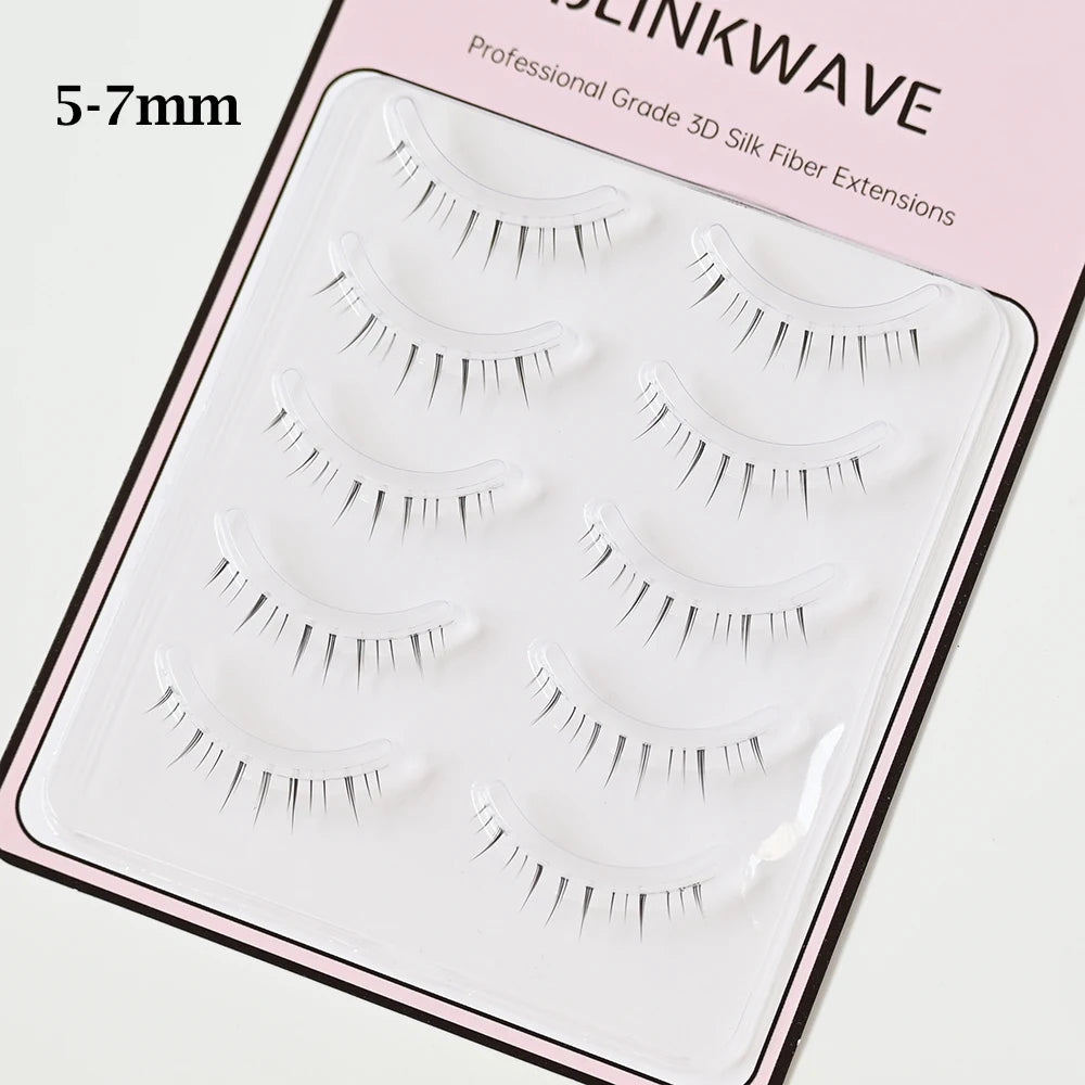 5 Pair Clear Band Lower Eyelashes Handmade False Eyelashes Bottom Lashes Natural Manga Lashes douyin makeup lash Extension