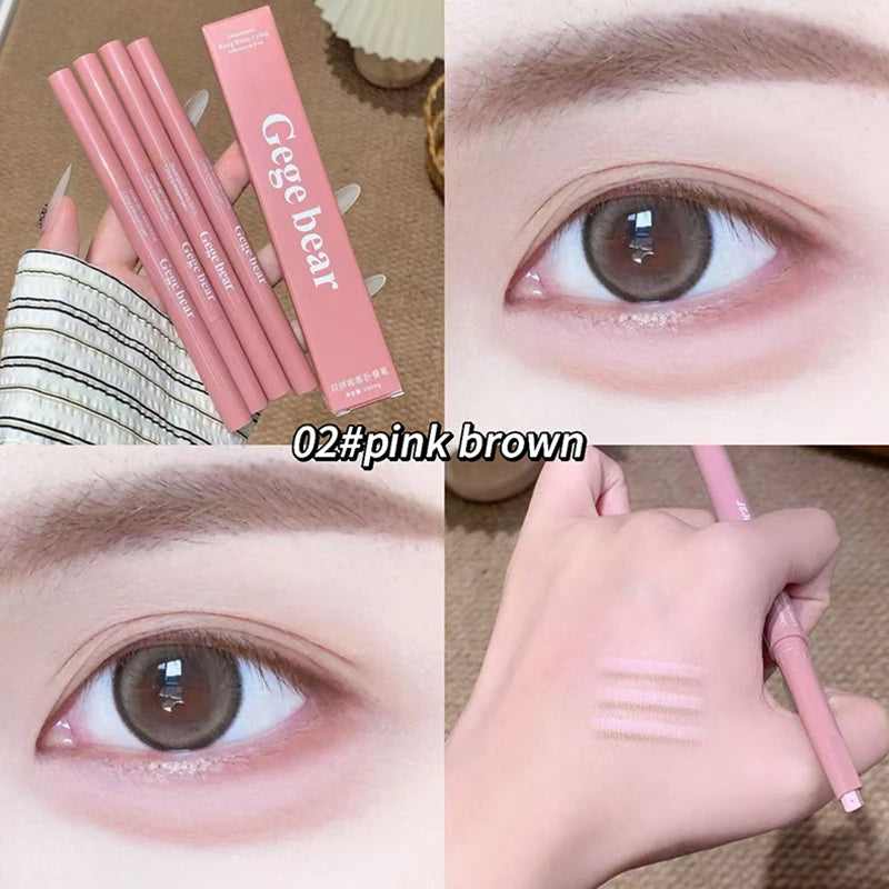 Dual-Tone Lying Silkworm Pencil Matte Highlighting Shadow Pencil Nude Beige Brown Brightening Cream Waterproof Makeup Tool