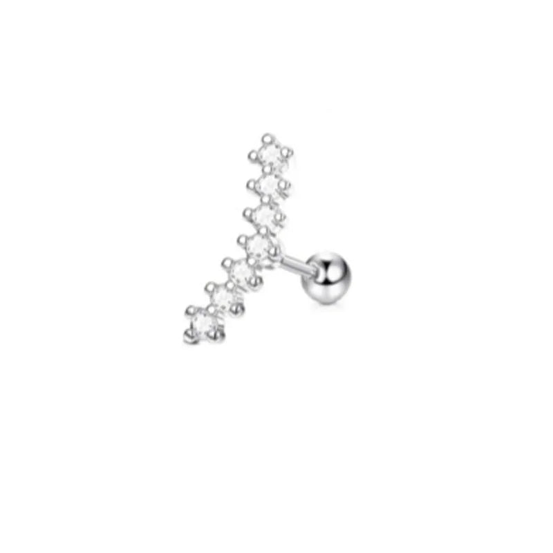 1Pc 16G Stainless Steel Screw Back Stud Earrings for Women Men, Fashion Cubic Zerconia Cartilage Conch Helix Ear Piercing Jewels