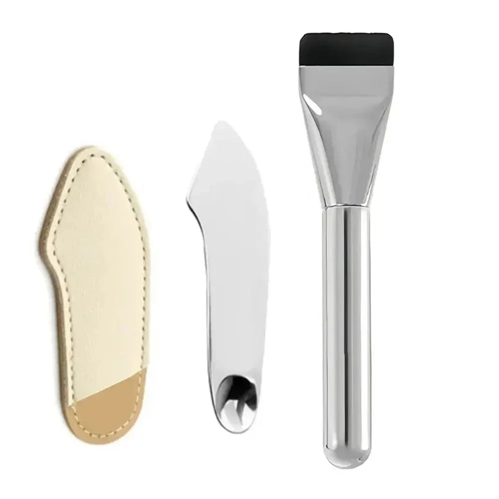 Stainless Steel Makeup Spatula Mixing Stick Foundation Brush Set Eyeshadow Cream Pigment Mixing Tool Face Contour Brush Tool