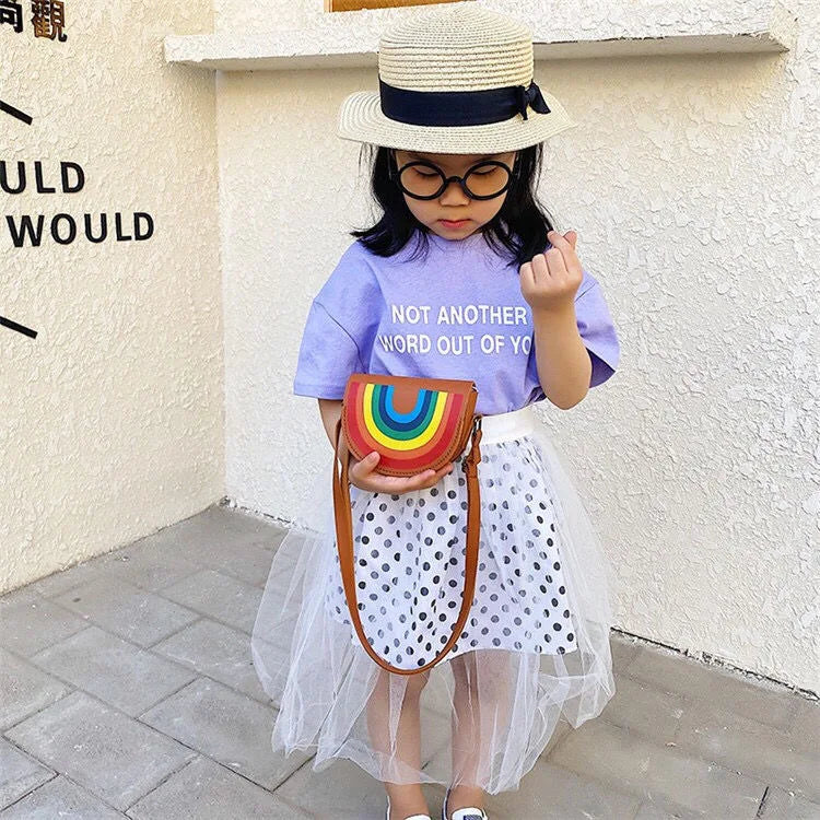 Cute PU Leather Children's Small Shoulder Bags Lovely Cartoon Baby Girls Coin Purse Handbags Princess Accessories Crossbody Bag