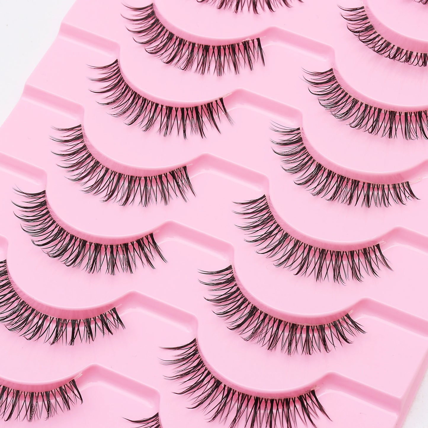 DINGSEN 10Pairs Clear Band Anime Natural False Eyelashes Manga Lashes False Eyelashes Korean Makeup Wholesale Fake Eyelashes