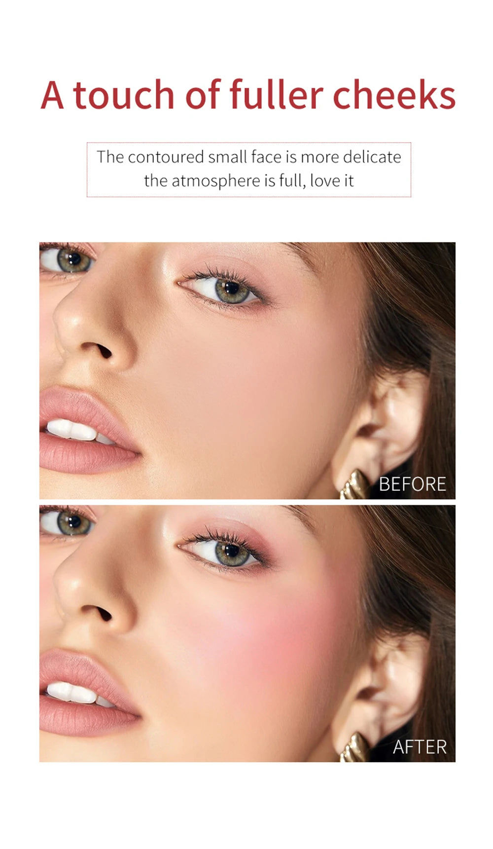 1pc Face Blush Cream Stick Korean Makeup Cosmetic Waterproof Long Lasting Lipstick Red Matte Blush Stick  Makeup Cream Blush