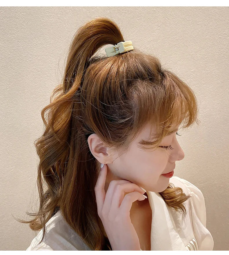 Round Hair Clip Grab High Ponytail Fixed Artifact Claw Hairpin Women Back Head Frosted Hairpin Anti-sagging Hair Style Claw Clip