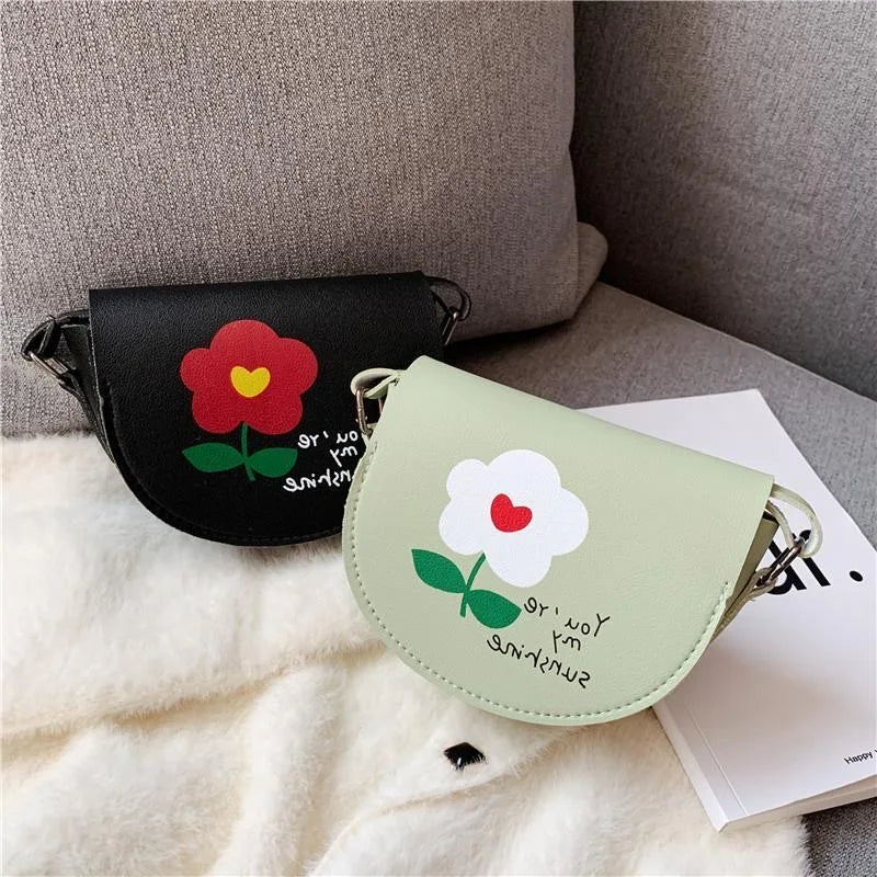 Cute PU Leather Children's Small Shoulder Bags Lovely Cartoon Baby Girls Coin Purse Handbags Princess Accessories Crossbody Bag