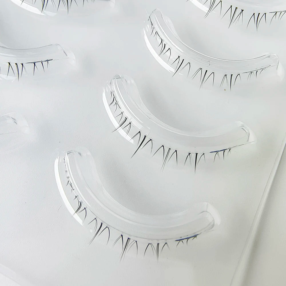 5 Pair Clear Band Lower Eyelashes Handmade False Eyelashes Bottom Lashes Natural Manga Lashes douyin makeup lash Extension