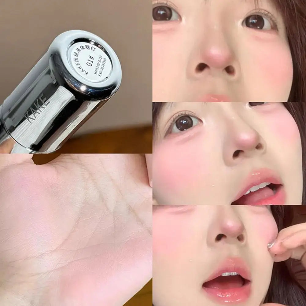 2 In1 Liquid Powder Blusher For Cheek Lip Makeup Matte Finish Glow Bloom Liquid Waterproof Highlighter Long Lasting Liquid Blush