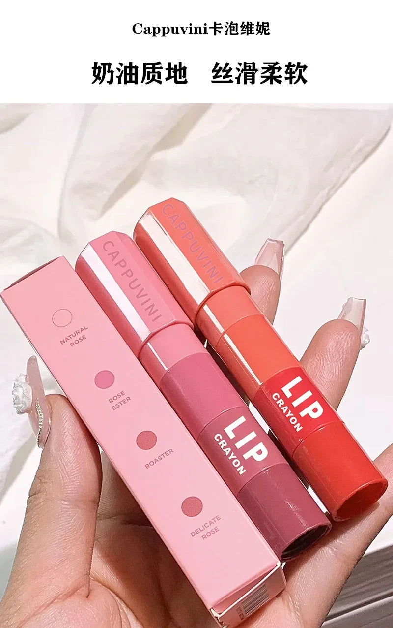 4pcs/set Lipstick Korean Girl Group Crayon Lipstick Long Lasting Matte Lip Makeup Tint Easy To Color 3D Sexy Waterproof Lipgloss