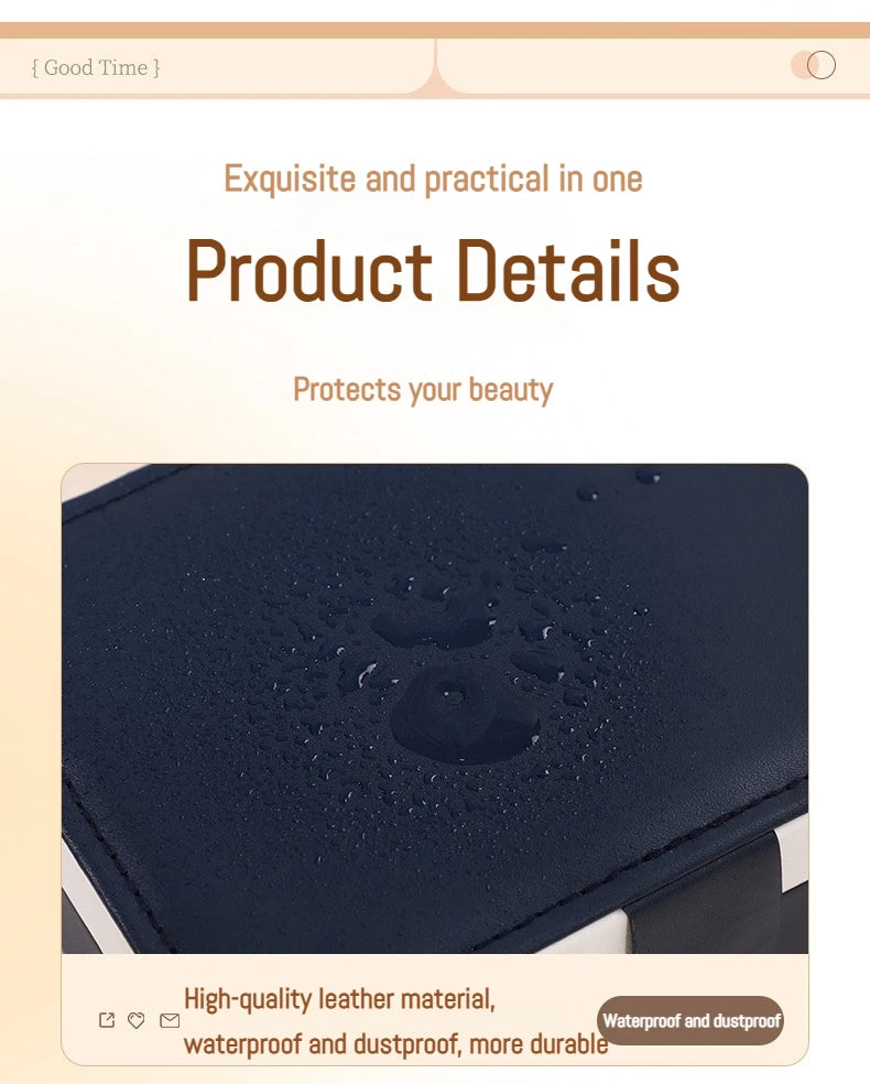 Portable Storage Jewellery Box Simple Design Travel Display Jewellery Bracelet Jewellery Earring Leather Button Jewellery Box