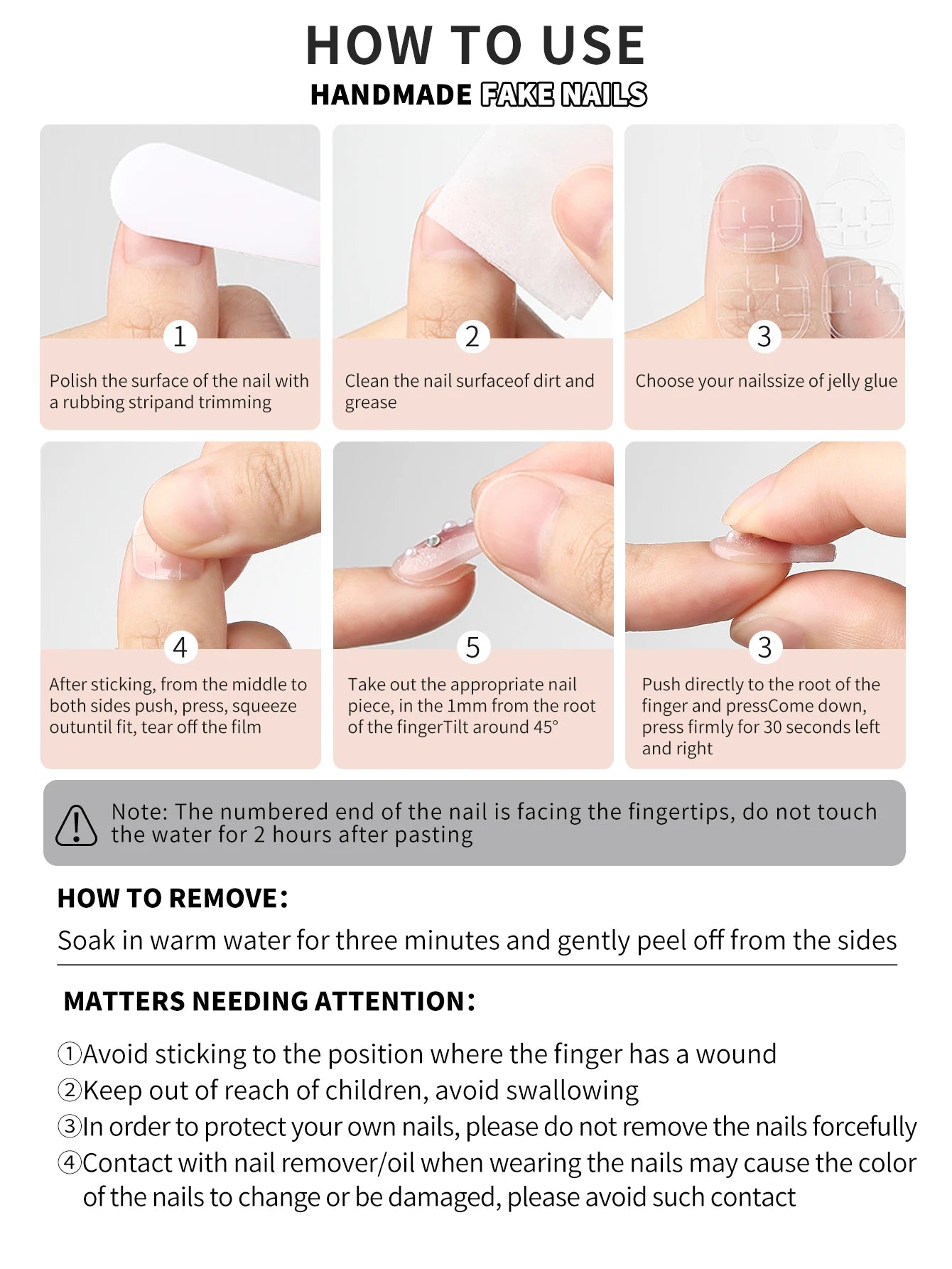 10pcs Cat Eye Handmade Press On Nails with Rhinestone Design False Nails Full Cover French Ballerina Wearable Artificial Nails