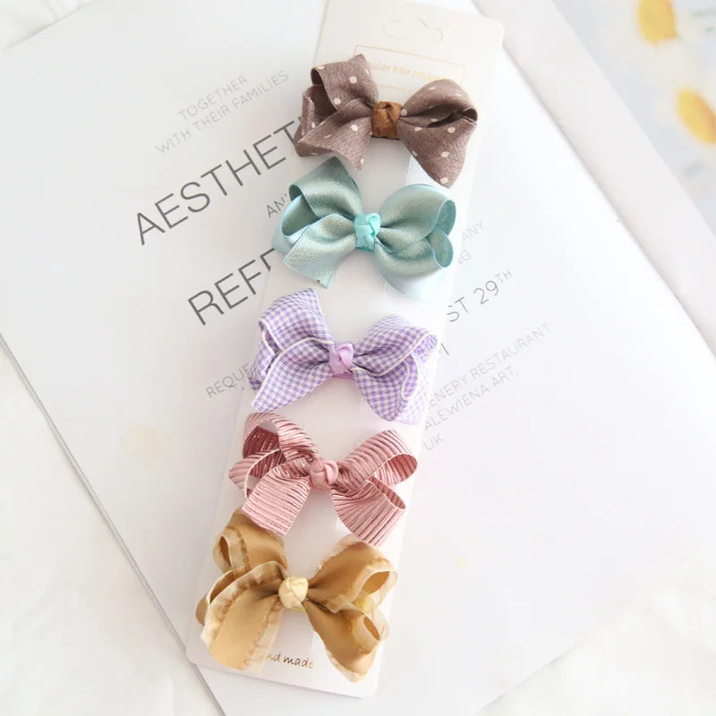 Hair clips for Children Children's Headwear Baby Hair Accessories Clip Bows For Girls All Cloth Hairpin