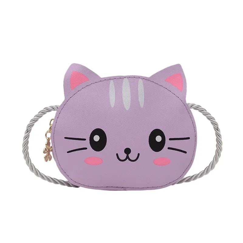 Cute PU Leather Children's Small Shoulder Bags Lovely Cartoon Baby Girls Coin Purse Handbags Princess Accessories Crossbody Bag