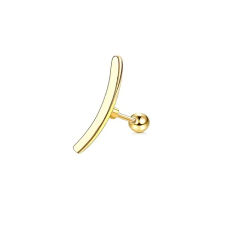 1Pc 16G Stainless Steel Screw Back Stud Earrings for Women Men, Fashion Cubic Zerconia Cartilage Conch Helix Ear Piercing Jewels