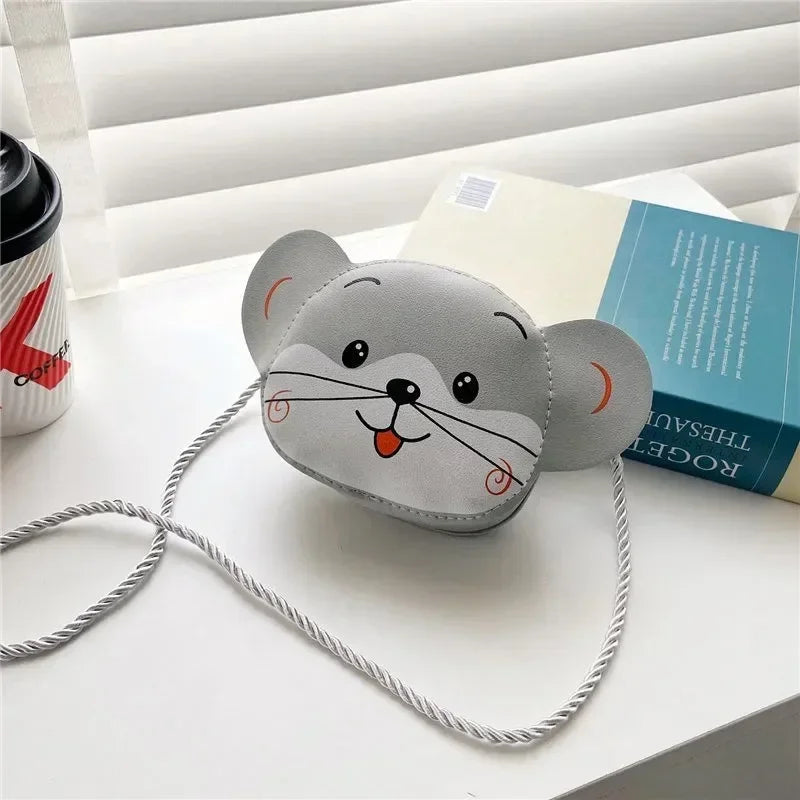 Cute PU Leather Children's Small Shoulder Bags Lovely Cartoon Baby Girls Coin Purse Handbags Princess Accessories Crossbody Bag