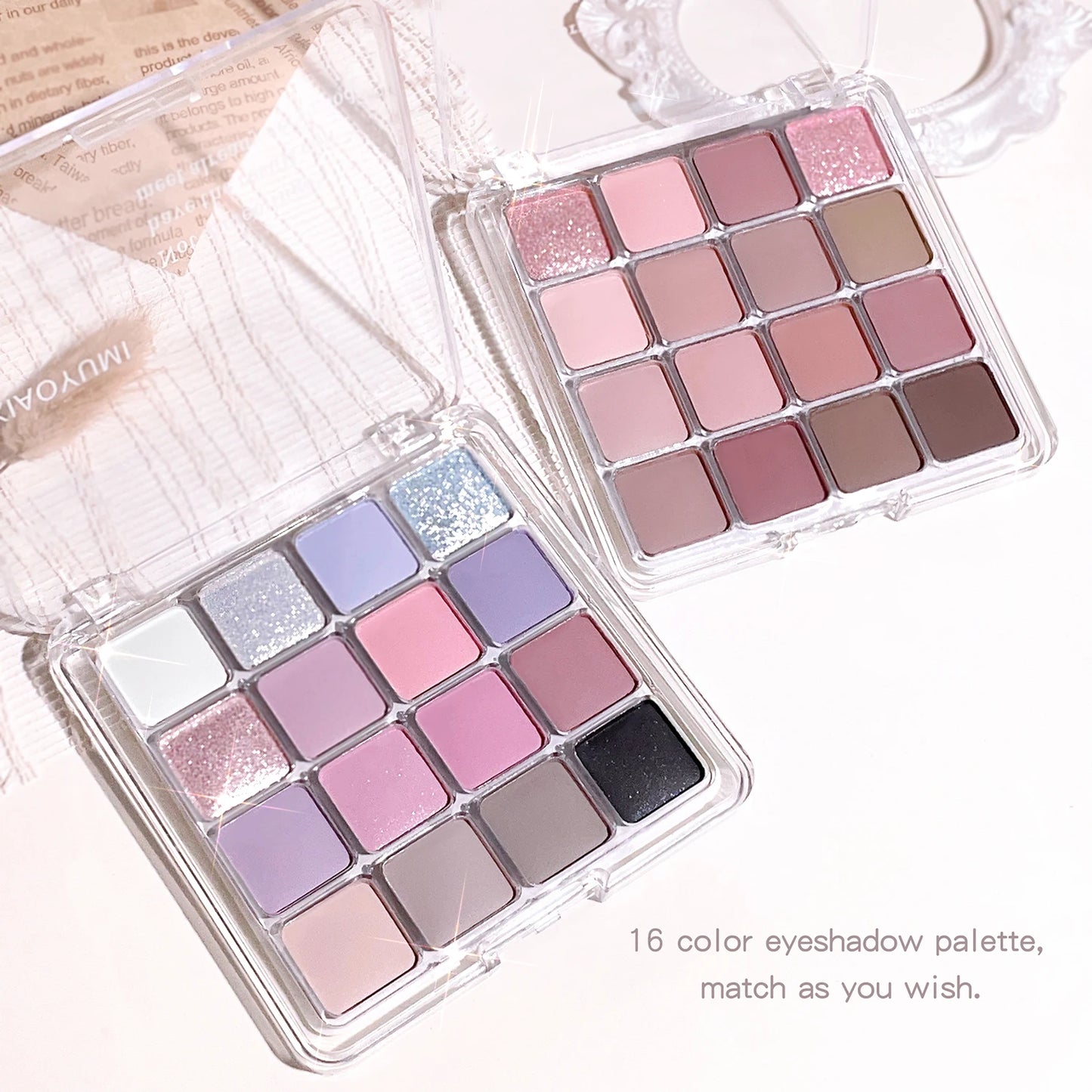 Korean Sunset Eyeshadow Palette – 16-Color Matte & Shimmer Magic Palette