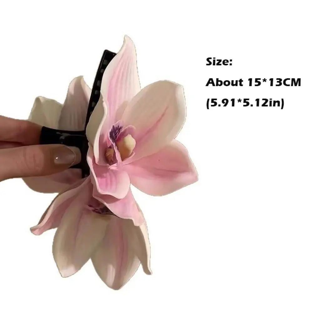 Elegant Large Orchid Hair Clip Headwear Seaside Holiday Style Frangipani Claw Clip Hair Accessories Side Clip Girls