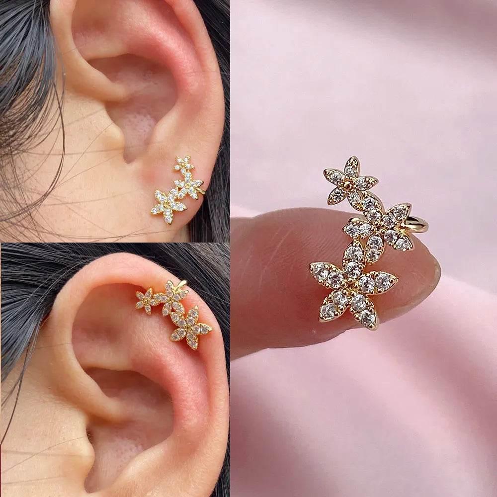 1Piece Helix Cartilage Conch Fake Without Hole Piercing Ear Cuffs Earcuff Wrap Rock Earring Non Piercing Women Clip Adjustable