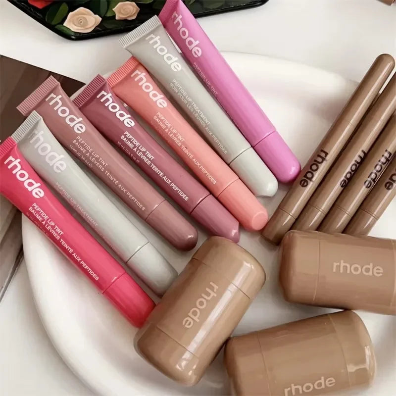 Rhodee Blusher Rouge Powder Pocket Blush Lip Gloss Cheek Hydrating Stick Natural Cream Lipstick Cheek Easy Apply Color Makeup