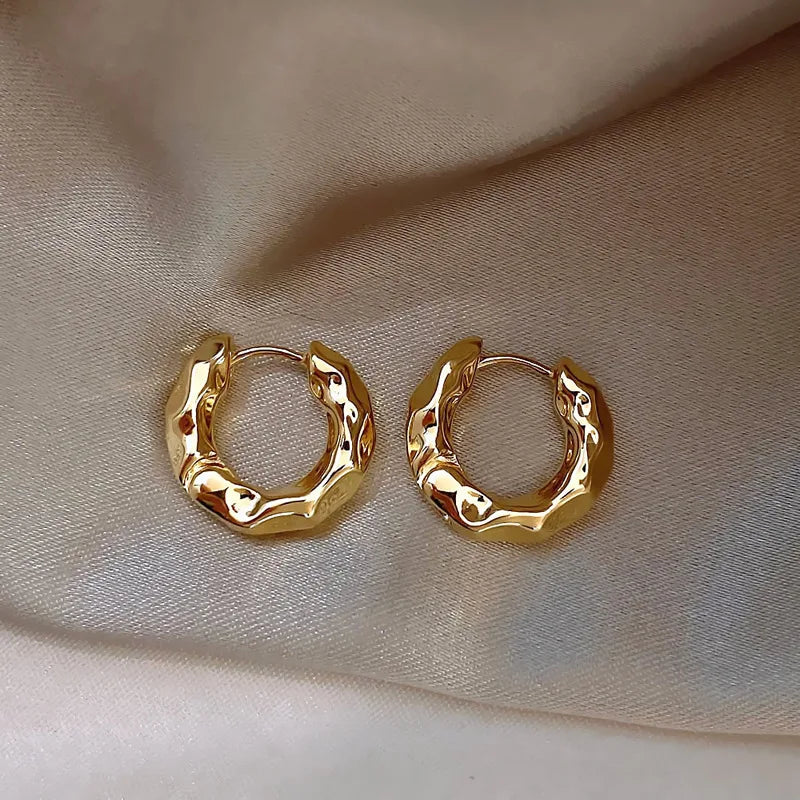 Fashion Simple Silver Color Hoop Earrings for Women Girl Circle Round Minimalist Earrings Party C-Shape Classic Jewelry Gifts