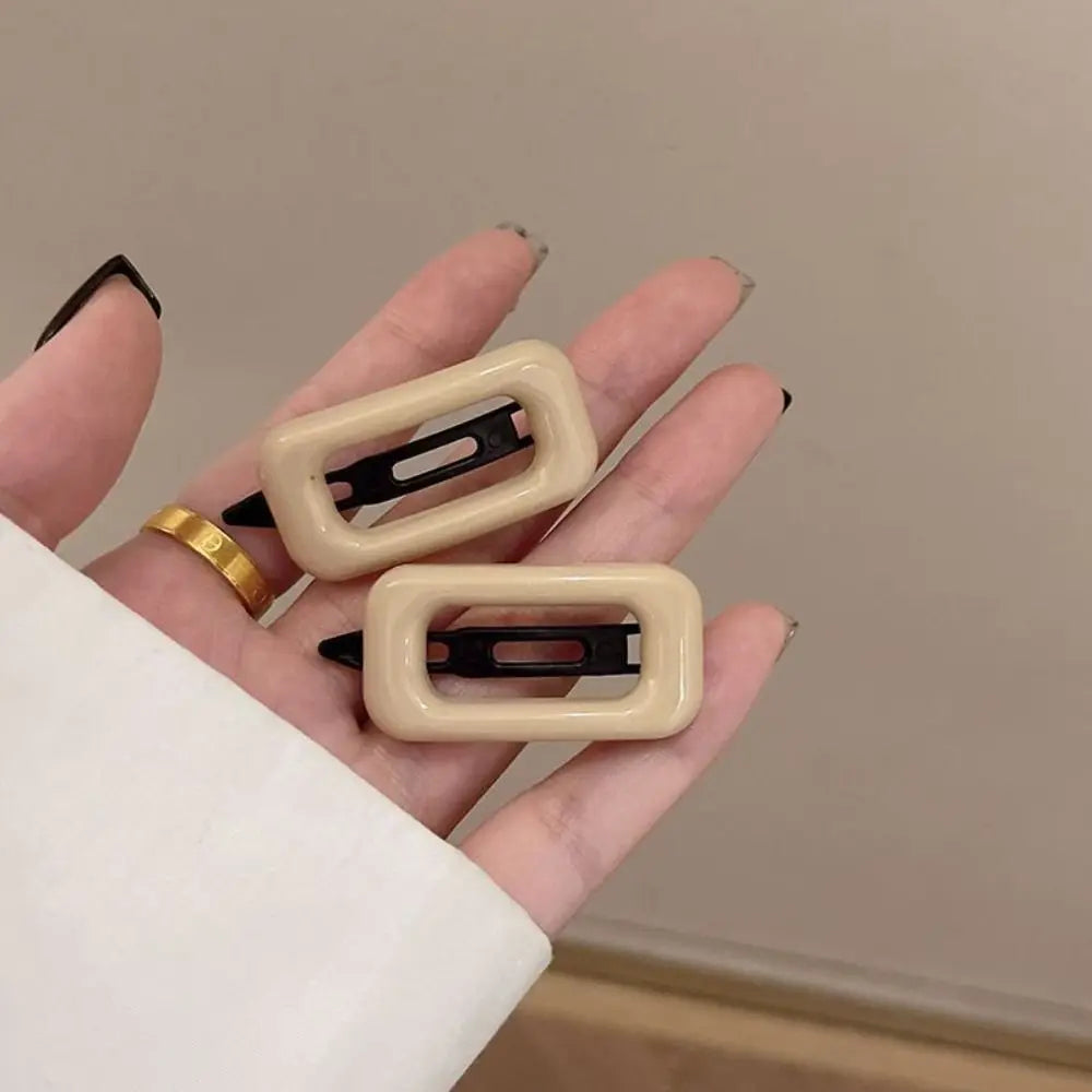 1Pair Korean Style Hair Clips Simple All Match Light Weight Hairgrips Morandi Color Square Hair Barrettes Hair Accessories