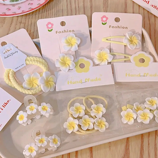 Hair Rope Plumeria Flower Hair Clip Hair Clip Hair Accessories Egg Flower BB Clip Traditional Mini Hair Claw Flower Barrette