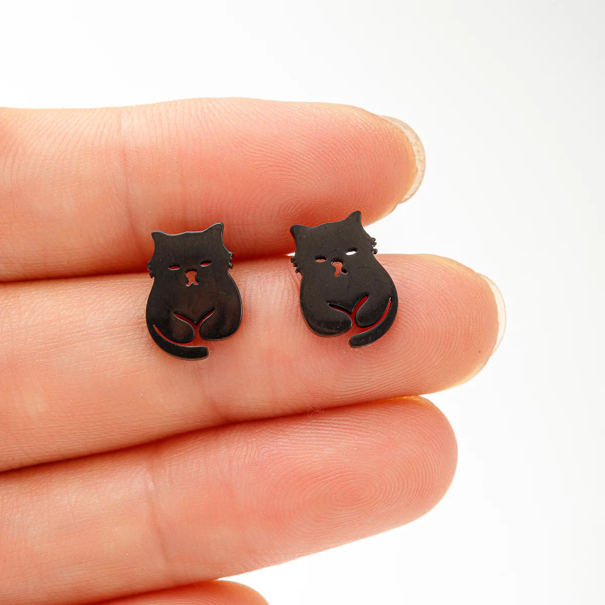 ovely Cat Earings Kitten Stainless Steel Studs for Girls Vivid Small Animal Kitty Jewelry Women Korean Pendientes Mujer