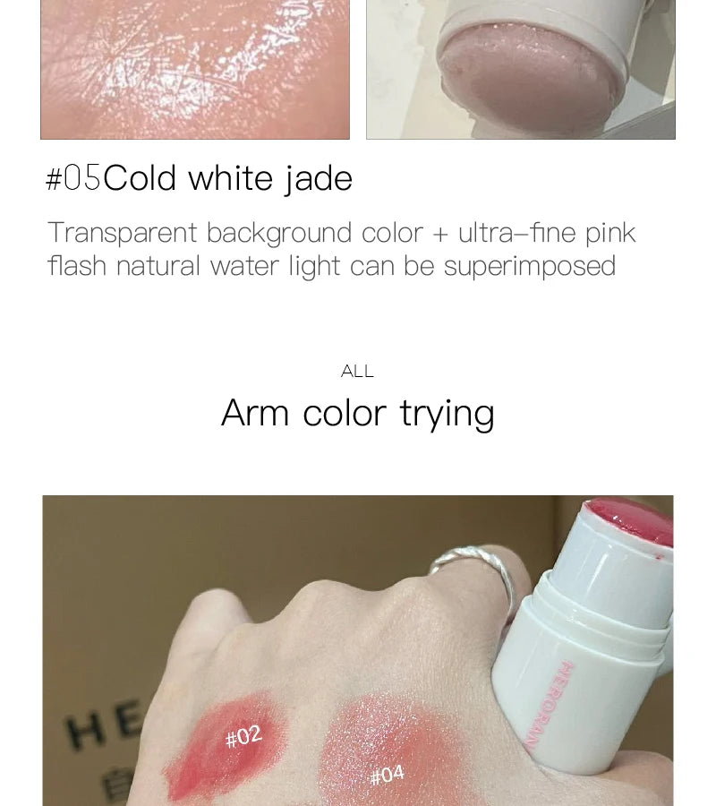 HERORANGE Aqua powder blusher Stick Korean Girls Whitening Natural Naked Makeup Highlight powder blusher Brightening Cream