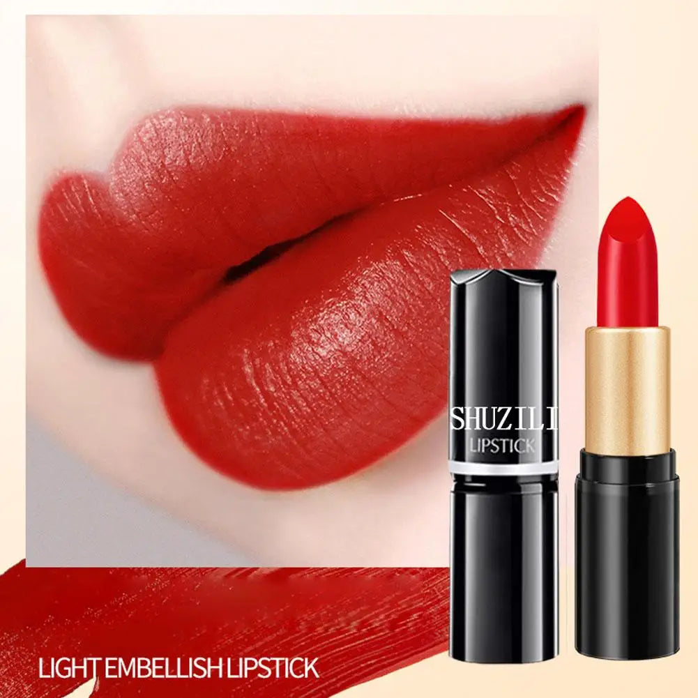 SHUZILI Moisturizing  Lipstick Velvet High Quality Lipsticks Shiny Professional Korean Makeup Cosmetic For Lip Women