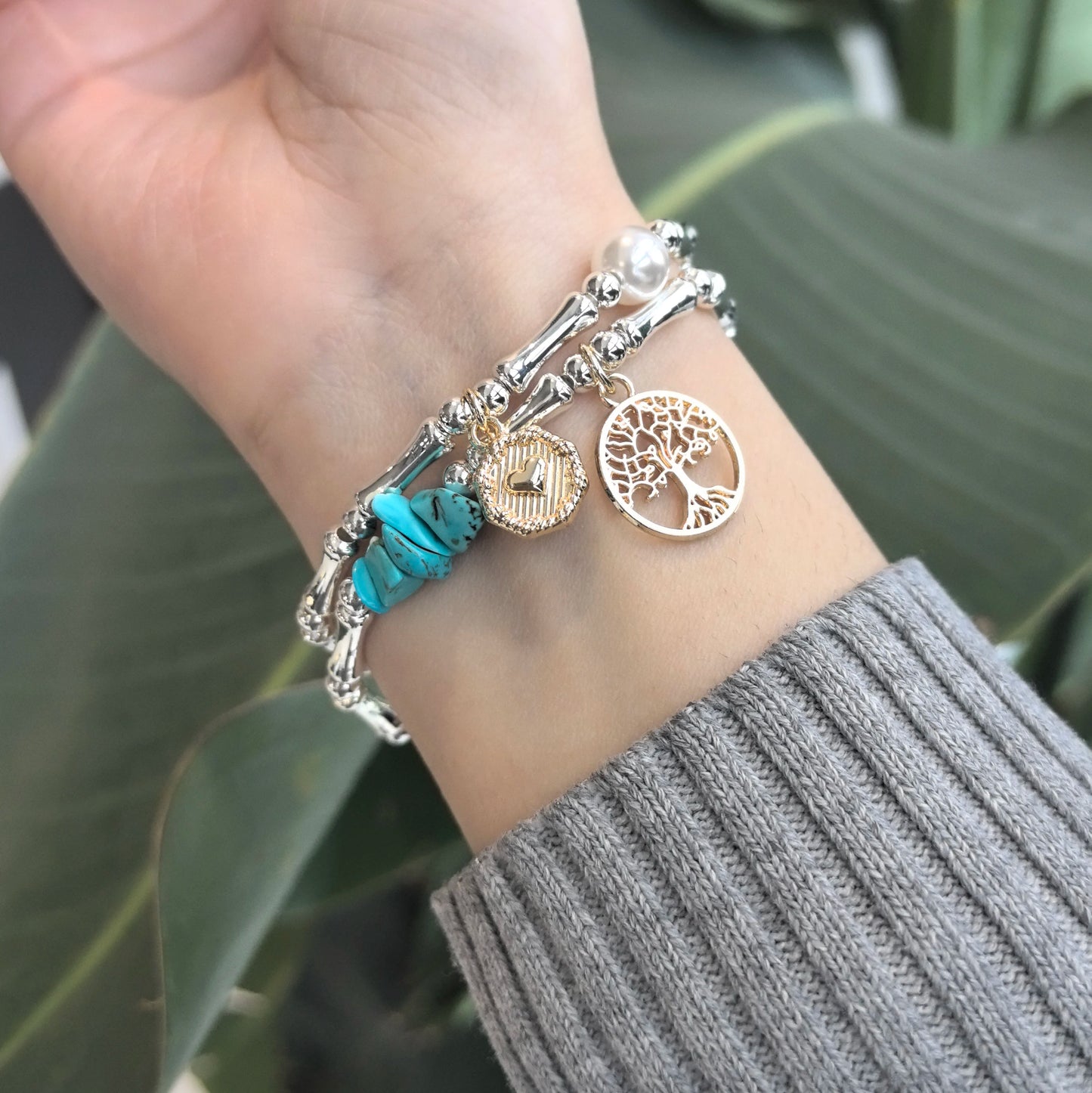 925 Sterling Silver Bracelet Bangle Simple Green Leaf Elegant Nature For Woman Girl Fashion Jewelry Gift Dropship Wholesale