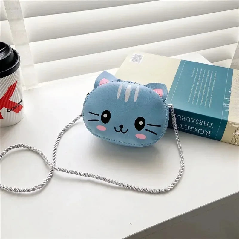 Cute PU Leather Children's Small Shoulder Bags Lovely Cartoon Baby Girls Coin Purse Handbags Princess Accessories Crossbody Bag